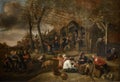 Village fair, oil on canvas by famous Dutch painter Jan Steen